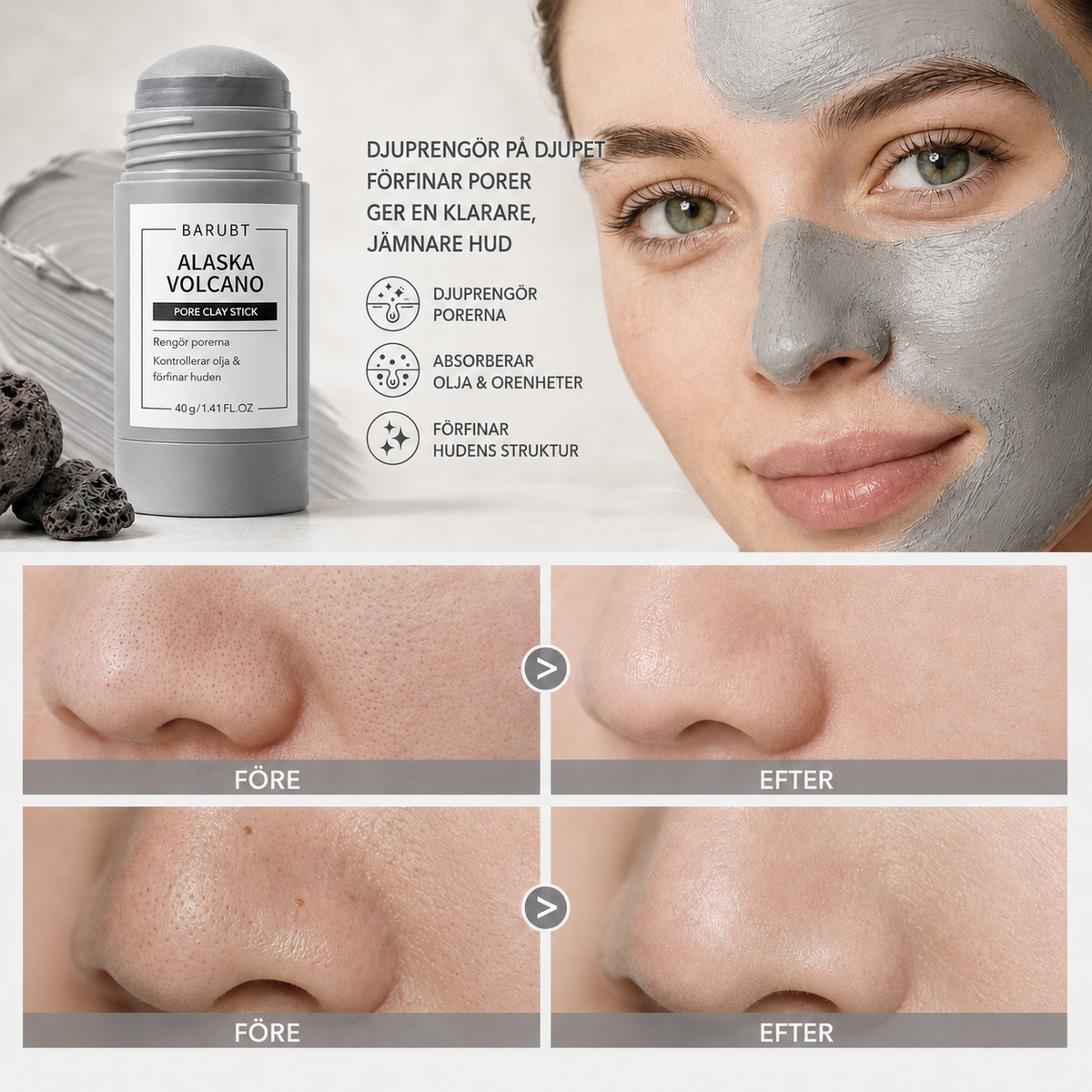 Pore Clay Stick – Djuprengörande Lermask