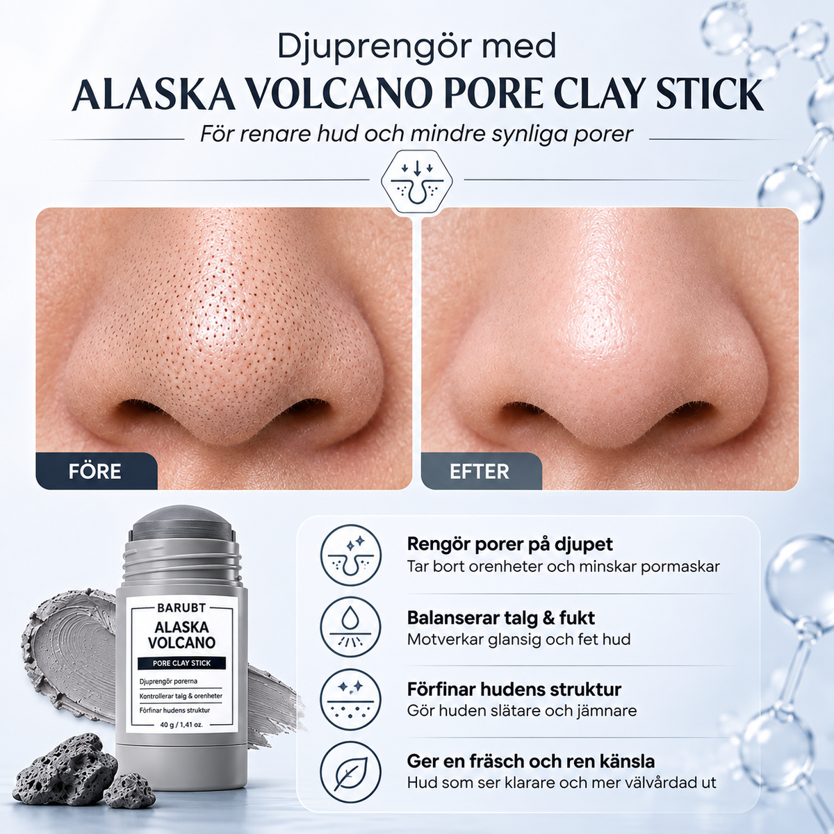 Pore Clay Stick – Djuprengörande Lermask